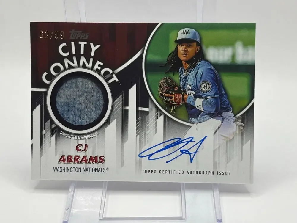 2026 Topps Series 2 CJ Abrams City Connect Green Swatch Relic Auto /99 Nationals